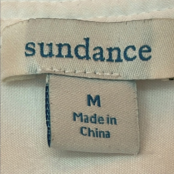 Sundance Pintuck Blouse Size M White Rayon Full Elbow Sleeves Button Front EUC - Picture 2 of 12